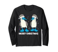Blue Footed Booby Bird Galapagos Islands Merry Christmas Long Sleeve T-Shirt