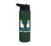 Blue Footed Booby Bird Galapagos Islands Merry Christmas Stainless Steel Insulated Water Bottle