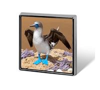 Blue-footed Booby on Reef Brooch Pins Aluminum Alloy Lapel Pins for Men Women Badge Button Decorative Jewelry Charms for Hats Bags Backpacks Suits Shirts Scarves Clothing Accessories Gift