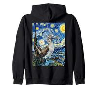 Blue-Footed Booby van Gogh Starry Night Art Zip Hoodie
