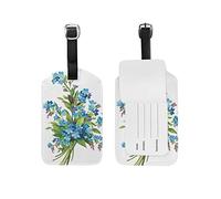 Blue Forget-Me-Not Luggage Tag for Girl Women Kid Travel Baggage Tag Leather 1 Piece