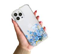 Blue Forget me Not Wildflower Silicone Y2K Clear TPU Custom Compatible With iPhone 11 12 13 14 15 16 16E 17 XR X SE 7 8 Air Pro Max Plus Mini S22 S23 S25 S26 Impact Case Personalised Name Cover