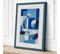Blue Forms in Balance Canvas Wall Art Print 30x20 Inch (76 x 51 cm)