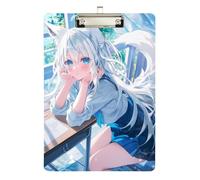 Blue Fox Anime Beauty mini clipboard Hard Board for Volleyball Baseball Coaches Size 9 x 12 Silver