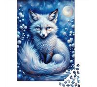 Blue Fox Fantasy Art Jigsaw Puzzles Puzzles for Adults Kids. 1000 Pieces Impossible Challenge Toy Educational Games Home Decoration for Educational Games Gifts 52x38cm/1000pcs