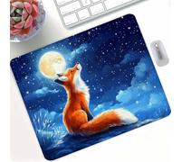 Blue Fox Mouse Mat with Stitched Edges, Waterproof Mouse Pad for Computer Mice, Non-Slip Rubber Base Desk Mat, Improves Speed and Accuracy, Wear-Resistant for Home, Office, PC 400x300x3mm d0d-445