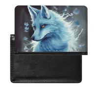 Blue Fox Passport Holder Premium PU Leather Passport Cover Portable Travel Passport Protector Case Unisex Travel Essentials Document Organizer for Vacation Business Trips