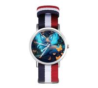 Blue Fox Sport Watch for Men Women Nylon Strap Wrist Watch Analog Quartz Watch