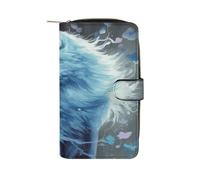 Blue Fox Wallet Multifunctional Leather Wallets for Men Compact Long Wallet Credit Card Holder Passport Bag