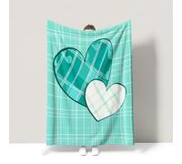 Blue Fresh Cute Minimalist Romantic Blanket Soft Fuzzy Cozy Warm Bed Blanket For children teenagers adults and the elderly Throw (130 x 150CM)