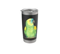 Blue-Fronted Amazon Watercolor Parrot Portrait Stainless Steel Insulated Tumbler
