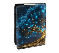 Blue Fruit The Tree of Life Printed Passport Holder,Travel Pu Leather Passport Cover Case Organiser for Men Women,6.5 Inch