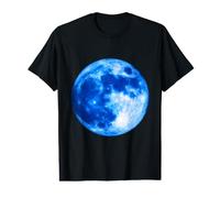 Blue Full Moon Space Art Value Graphic T-Shirt