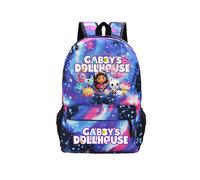 (Blue) Gabbys Backpack Dollhouse Schoolbag Students Kids Boys Kindergarten Girls
