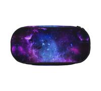 Blue Galaxy Cute Aesthetic Big Capacity Zipper Pencil Cases Pen,Portable Office Desk Organizer for Adults