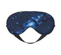 Blue Galaxy Pattern Print Soft Eye Mask Lightweight Sleep Aid Breathable Blackout Travel Nap Yoga Meditation