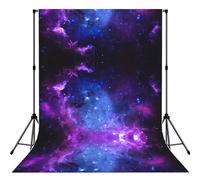 Blue Galaxy Print Backdrop For Photoshoot, Photo Backdrop Background Curtain For Photography Portraits(No Stand)