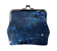 Blue galaxy Print Exquisite Versatile Kiss Lock Coin Purse Cute Small Zipper Wallet for Coins Cards