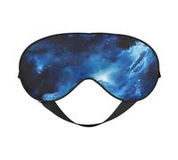 Blue galaxy print eye mask, soft and breathable, suitable for nap, travel and night sleep