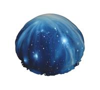 Blue Galaxy Shower Caps Women Reusable Large Shower Cap Men Quickdry Care Hair Long Short Kids Bath