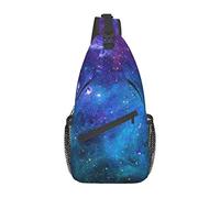 Blue Galaxy Sling Bag Crossbody Shoulder Backpack Outer Space Galaxy Stars in Space Celestial Astronomic Planets in The Universe Chest Bag Nebula Print Travel Hiking Daypack for Men Women