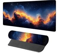 Blue Gaming Mouse Mat 600x300x3mm, Mouse Pad Large Starry Sky, Desk Mat with Stitched Edge, Mousepad with Non-Slip Rubber Base, Office Accessories, Keyboard Pad, for Gifts, Gaming, Desk Office, 4-8072