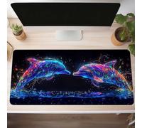 Blue Gaming Mouse Mat Dolphin Large Mouse Pad 100 x 50cm XXL Mousepad Desk Mat Improved Precision and Speed Rubber Base for Stable Grip on Smooth Surfaces Table Pad PjY11037 7-7