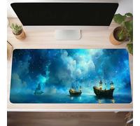 Blue Gaming Mouse Mat Landscape Large Mouse Pad 120 x 60cm XXL Mousepad Desk Mat Improved Precision and Speed Rubber Base for Stable Grip on Smooth Surfaces Table Pad PjY5483 H-G