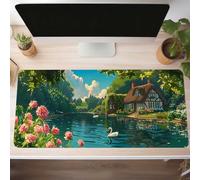 Blue Gaming Mouse Mat Landscape Large Mouse Pad 600x300x3mm XXL Mousepad Desk Mat Improved Precision and Speed Rubber Base for Stable Grip on Smooth Surfaces Table Pad PjY6657 J-W