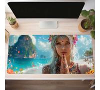 Blue Gaming Mouse Mat Ocean Large Mouse Pad 800x400x3mm XXL Mousepad Desk Mat Improved Precision and Speed Rubber Base for Stable Grip on Smooth Surfaces Table Pad PjY8751 K-K