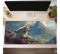Blue Gaming Mouse Mat Wolf Large Mouse Pad 1000x500x3 mm XXL Mousepad Desk Mat Improved Precision and Speed Rubber Base for Stable Grip on Smooth Surfaces Table Pad PjY4421 5-9
