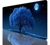 Blue Gaming Mouse Pad 800x400x3mm, Starry Sky Mouse Mat with Non-Slip Rubber Base, Extended Desk Mat Large with Stitched Edges, Waterproof Desk Pad for Gaming Accessories and Office Accessories Q-7120