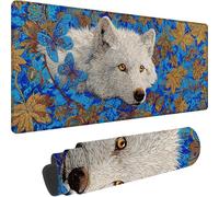 Blue Gaming Mouse Pad Animal Large Mouse Mat 800x300x3 mm with Stitched Edges, Extended XXL Gaming Mousepad Waterproof Soft Cloth, Desk Mat with Anti Slip Base for Desk Keyboard Decor, Gifts w-8824