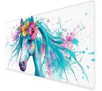 Blue Gaming Mouse Pad Horse Large Mouse Mat Comfortable Mousepad with Smooth Cloth Surface, Textured Wear Resistant, Improved Precision and Speed, Mousemat 1000x500x3mm Desk Accessories for Men K7-648