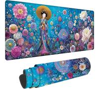 Blue Gaming Mouse Pad Large 1000x500x3 mm, Extended Mouse Mat Cartoon Desk Mat With Non-Slip Rubber Base, Waterproof Mousepad, Desk Pad With Stitched Edges for Home Office, Gifts for Men Kids z-602
