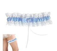 Blue Garters for Brides,Wedding Garters Bridal Lace Leg Garter with Ribbon Bow Elastic Lace Garter for Bride to Be Gifts Hen Party Bachelorette Women Something Blue for the Bride Wedding Accessories