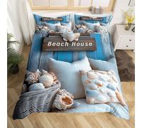 (Blue Gary, Single(No Comforter)) Homewish Dolphin Duvet Cover 3D Dolghin Print Comforter Cover,Ocean Creature Sea Animlas Double Bedding Set,Purple Starry Sky Moon Bed Cover Seaside