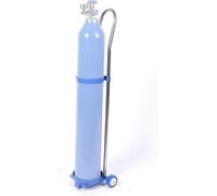 Blue Gas Cylinder Stand for 10-20L Oxygen & Nitrogen Tanks, Portable Rolling Cart for Factory, Laboratory, Hospital & School Storage, 80cm Height Cylinder Holder