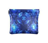 Blue Gems Women's Leather Coin Purses Pouches Fancy Mini Makeup Bag for Men Women Travel
