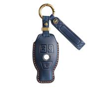 Blue Genuine Leather Car Key Case for Mercedes Benz A B C E G R S M Class CLA CLS GLA GLC GLE GLS GLK GL SL SLK SLC W176 W245 A203 W204 W211 W245 Viano Metris 3 buttons Car Key Protective