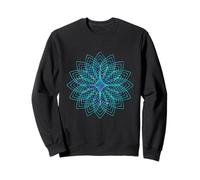 Blue Geometric Shapes Angles Pattern - Sacred Geometry Sweatshirt