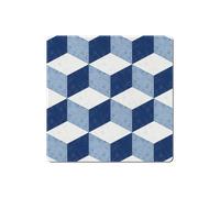 Blue Geometric Square Placemats - Set Of 6 -