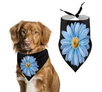 Blue Gerbera Daisy Flower Wild Dog Bandanas Triangle Scarfs Printing Bib Scarf Adjustable Accessories for Small Dogs And Cats