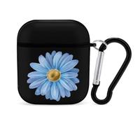 Blue Gerbera Daisy Flower Wild Earphone Case PC Bluetooth Headphone Case Compatible with Airpods 1/Airpods 2 Black-style