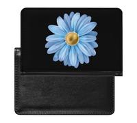 Blue Gerbera Daisy Flower Wild Passport Holder Cover Wallet Card Case with Vaccine Card Slot Travel Accessories for Women Men
