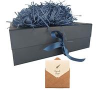 Blue Gift Box 33x26x11cm, Large Gift Box with Magnetic Lids and Silk Ribbon Specially Designed for Presents Birthdays, Holidays, Anniversaries Gift Packaging