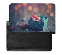 Blue Gift Box Passport Cover Protector Rfid Blocking Passport Holder Id Card Holder Secure Travel Wallet Organizer for Passport Tickets Credit Cards, style, One Size