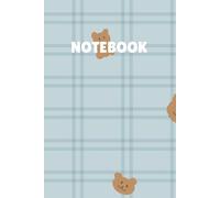 Blue Gingham Bear Notebook - Cute Pastel Kawaii Journal for Kids & Girls | Softcover Lined Notebook: Adorable Bear Face Pattern on Light Blue ... Pages | Perfect for School or Journaling