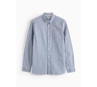 Blue Gingham Check Long Sleeve Slim Fit Oxford Shirt XXXXL