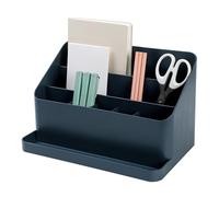 BLUE GINKGO Desk Organizer - Korean-Made Office Storage for Pens, Notes, Mail, and Supplies (Prussian Blue)